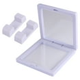 thumbnail image 2 of Clear Display Frames Set Floating Holder Jewelry Dustproof Box for Necklace Ring Bracelet (White, 4 Boxes+8 Bases), 2 of 7