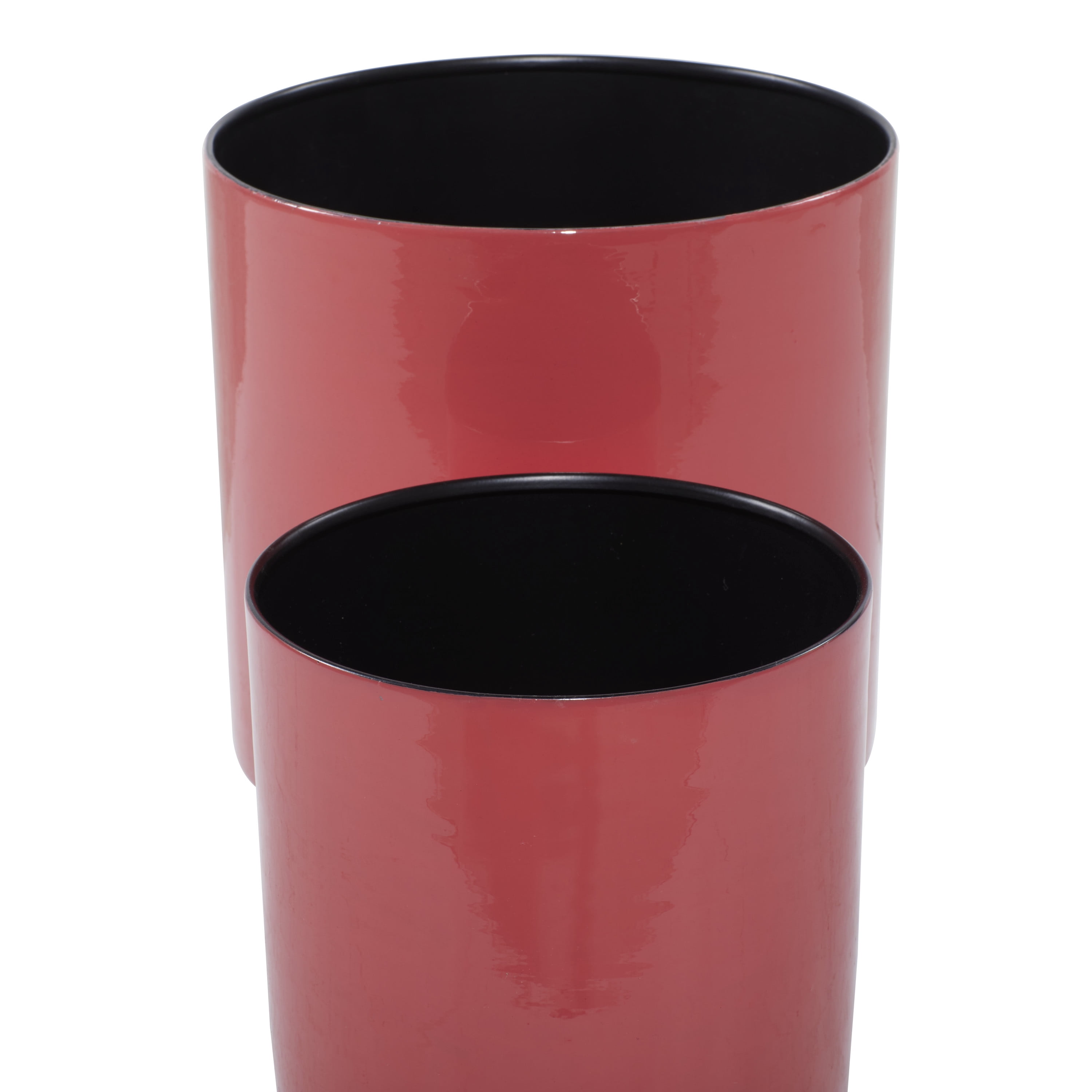 DecMode 14", 11" Red Metal Modern Planter, 1 - Piece