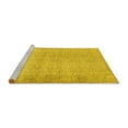 thumbnail image 2 of Ahgly Company Machine Washable Indoor Square Abstract Yellow Contemporary Area Rugs, 6' Square, 2 of 4