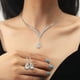 thumbnail image 5 of Collar de boda Conjunto de pendientes Plata Diamantes de imitación Novia Gargantillas Collares Pendiente de lágrima Cristal Mujer Conjuntos de joyas Fiesta de baile Festival Brillo corporal   JM, 5 of 5