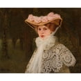 thumbnail image 2 of Edward Okuń 14x12 Black Ornate Wood Framed Double Matted Museum Art Print Titled: Portrait of Zofia Okuń Nee Tolkemit, the Artist's Wife (1904-1907), 2 of 5