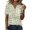 160#Light Green, variant on Women's Casual Shirt Short Sleeve V Neck Geometric Print Travel T-Shirt Pullover Top 3XL