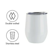 Craft Express 6 Pack 12 oz Glitter Sparkling Stainless Steel Stemless Sublimation Cups