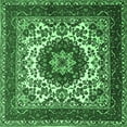 thumbnail image 1 of Ahgly Company Indoor Square Medallion Emerald Green Traditional Area Rugs, 8' Square, 1 of 4