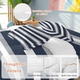 thumbnail image 2 of Grey Navy Blue Stripe Duvet Cover Set King Size, Modern Abstract 4 Piece Soft Microfiber Bedding Set with 1 Duvet Cover, 1 Flat Sheet, 2 Pillowcases, 2 of 9