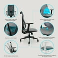thumbnail image 5 of 2xhome Ergonomic Office Desk Chair High Back Mesh | Adjustable Lumbar Support, Light Gray, Set of 1, 1 piece, 5 of 12