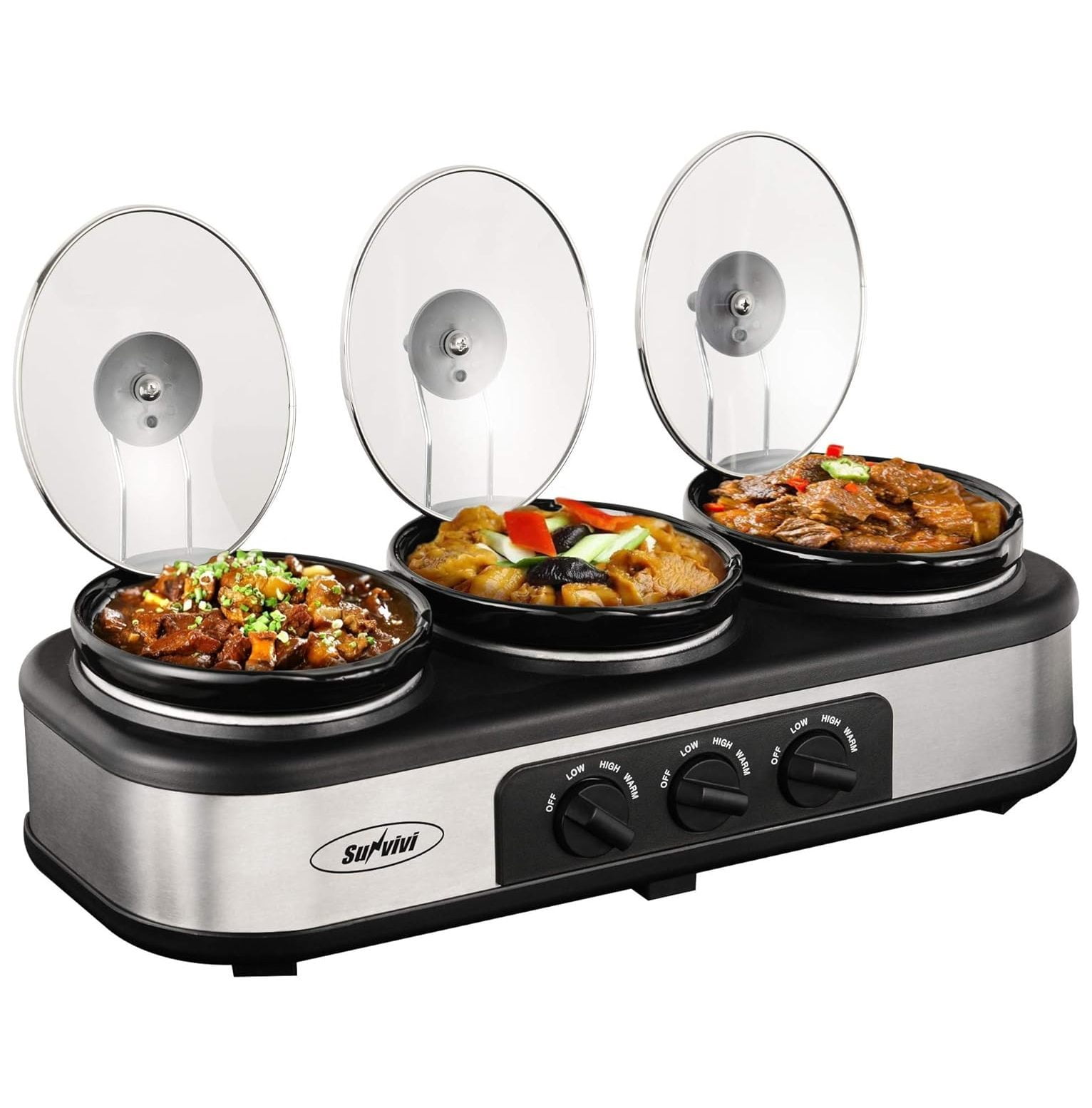 Crock-Pot Stainless Steel 1-Quart Triple Dipper Food Warmer with Portable  Lid #crockpotcrazy