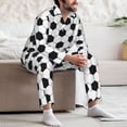 thumbnail image 7 of Vsdgher Soccer Ball Mens Pajama Set, Soft Warm Long Sleeve Sleepwear, Cozy Button-Down Pjs for Men-Large, 7 of 7