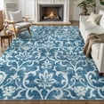 thumbnail image 2 of Lahome Decor 8'x10' Vintage Area Rug for Living Room,Washable Rug for Bedroom, Indoor Soft Distressed Floral Rugs Non-Slip Backing Accent Rugs for Farmhouse Dinning Room Kids Playroom,Light Blue, 2 of 8