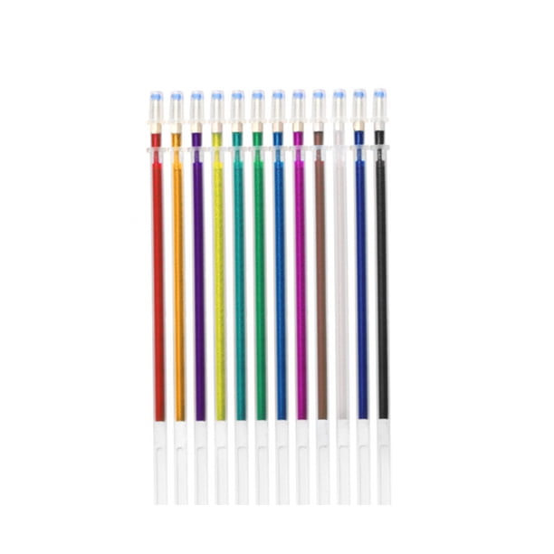 Seitruly Bolígrafo de Gel de 12 piezas, recambio de marcador de papelería para pintar y escribir, marcador de oficina, bolígrafo de tinta brillante Suministros de escritura y corrección Tipo 1