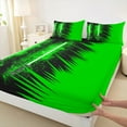 thumbnail image 3 of jejeloiu Green Lightsaber Queen Sheet Sets,Modern Fashion Gaming Flat Sheet,Teens Video Games Queen Fitted Sheet For Boys,Ultra Soft Home Decor,4pcs, 3 of 7