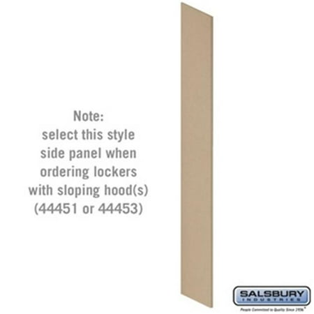 Salsbury Industries 44434TAN Side Panel - for Heavy Duty Plastic Locker - with Sloping Hood - Tan