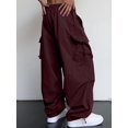 thumbnail image 2 of Men's Casual Parachute Pants Wide Leg Trousers Beam Feet Harem Baggy Cargo Pants for Trendy Street Wear, 2 of 4