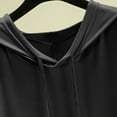 thumbnail image 5 of Women's Casual Hooded Short Sleeve Round Neck Top Sweatshirt Pullover Lightweight Breathable Loose Fit Summer Fashion | CSEONE,Black XL, 5 of 9