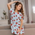 thumbnail image 3 of Easygdp Strawberry Camisón de manga corta para mujer, informal, estampado, 3 of 6