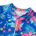 thumbnail image 5 of Hicidod Girls One Piece Swimsuits Long Sleeve Swimwear Upf50+ Kids Floral Printed Zipper Sun Protection Surfing Bathing Suits Sizes 4-12Y, 5 of 9