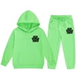 thumbnail image 4 of Girls Clothing Sets Girls 2 Piece Outfits Child Toddler Boys Girls Long Sleeve Solid Warm Hoodie Pullover Tops Pants Kids Outfits Sweat Suit, 4 of 6