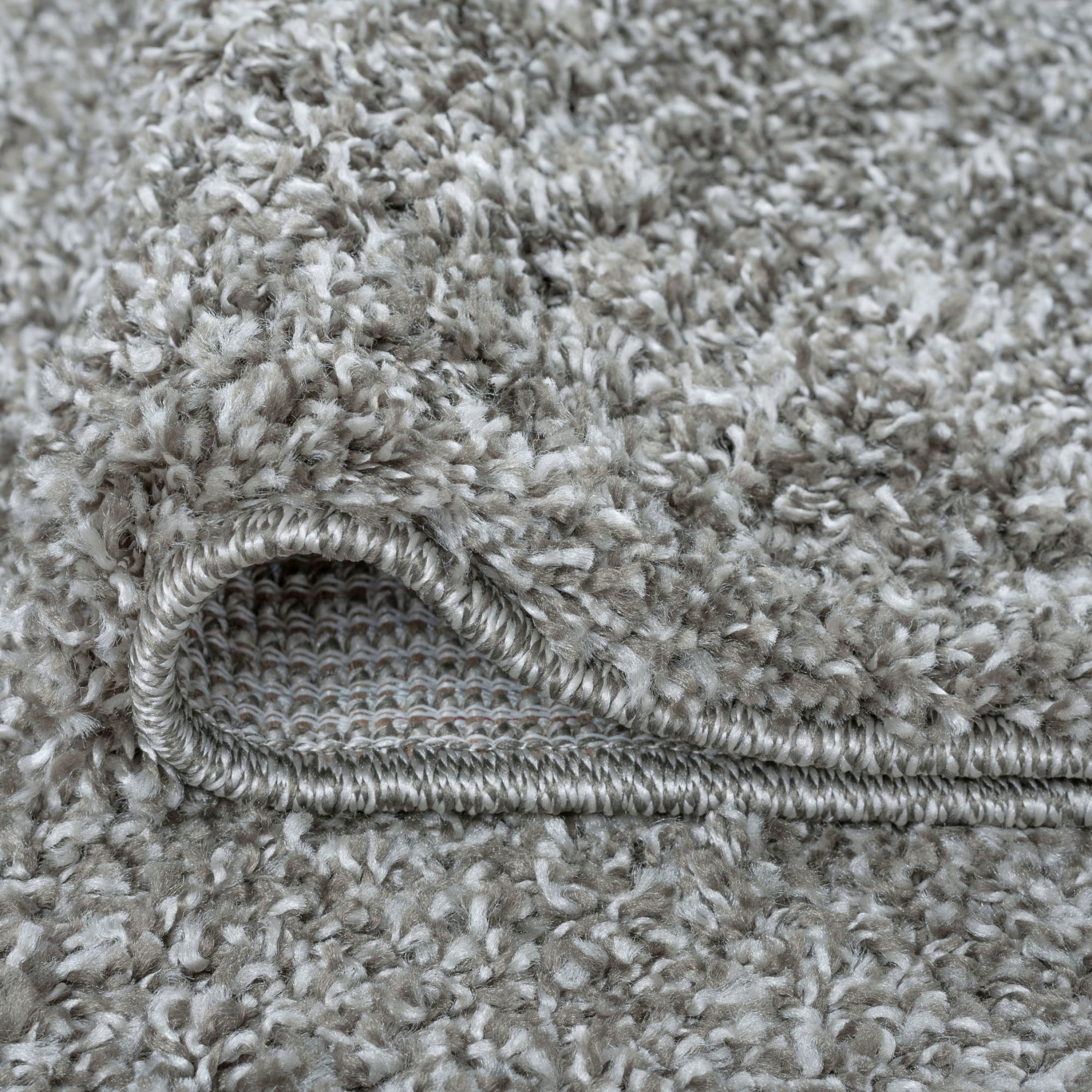 Shag 8x10 Area Rug Thick (7'10'' x 10') Solid Taupe Living Room Easy to Clean
