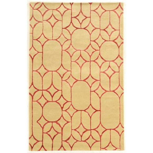 Aspire Wool Window Ivory & Coral 2' x 3' Accent Rug
