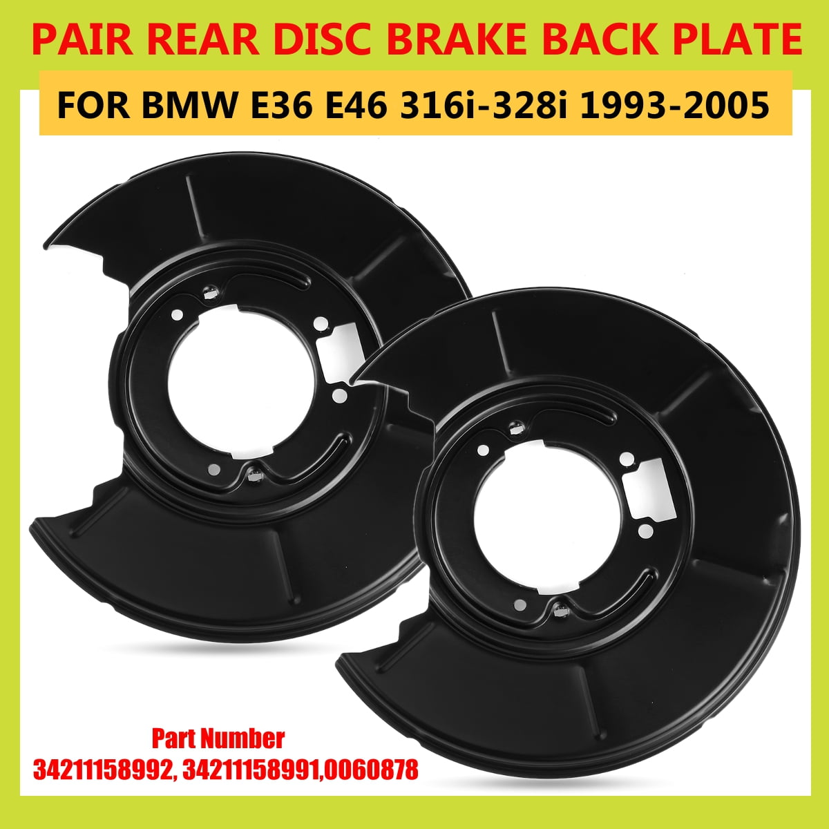 1Pair Rear Right &Keft Disc Brake Back Plate For BMW E36 E46 316i328i