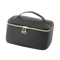 thumbnail image 4 of Estuche de almacenamiento para bolsa de maquillaje, poliéster, accesorios esenciales, bolsa de viaje portátil Negro, 4 of 9