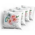 thumbnail image 5 of Ambesonne Shabby Flora Throw Pillow Cover 4 Pack, Peony and Peacock, 24", Multicolor, 5 of 7