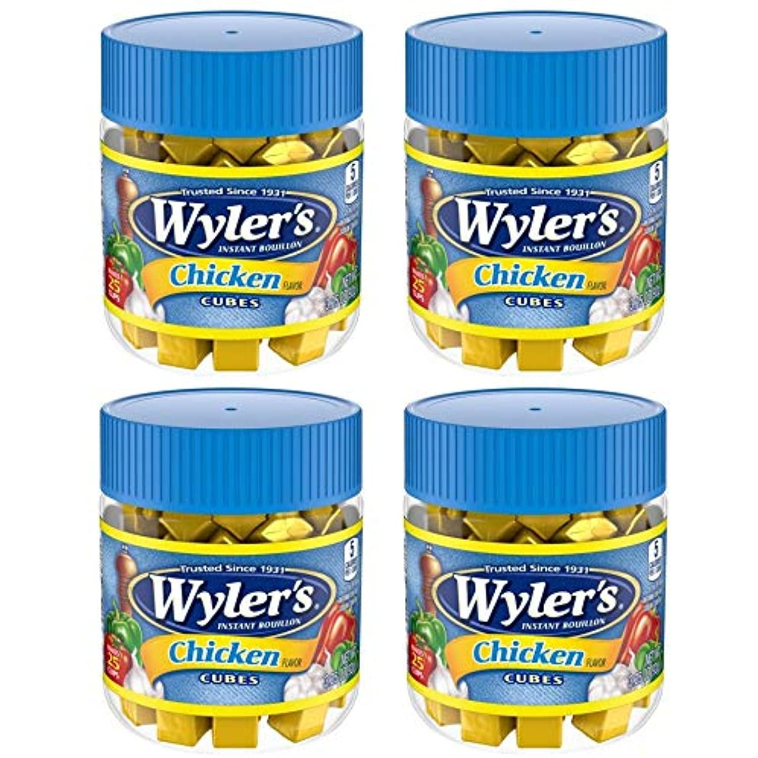 Wylers Instant Bouillon, Chicken, 3.25 Oz (Pack Of 4)