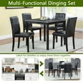 PORKISS Dining Table Set for 4, Dining Room Set with 1 Square Table 4 ...