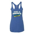 thumbnail image 2 of Made In America With Ukrainian Parts Tri-Blend Racerback Tank Top, Vintage Royal, Large, 2 of 4