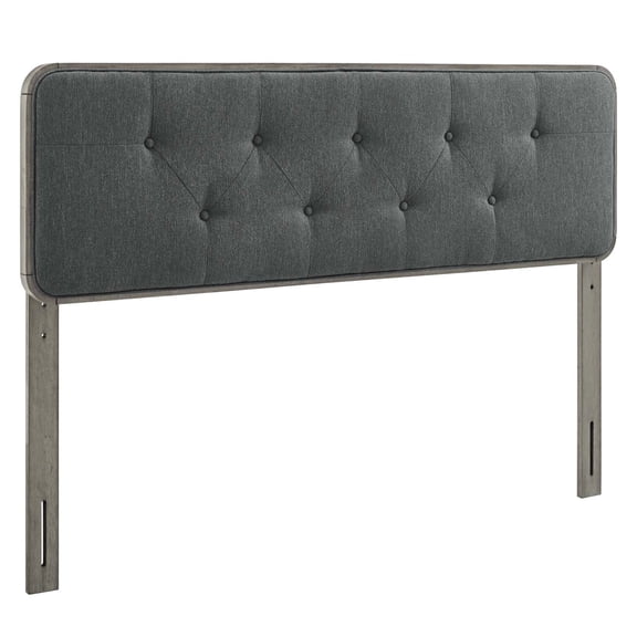 Ergode Collins Tufted Full Fabric and Wood Headboard - Gray Charcoal