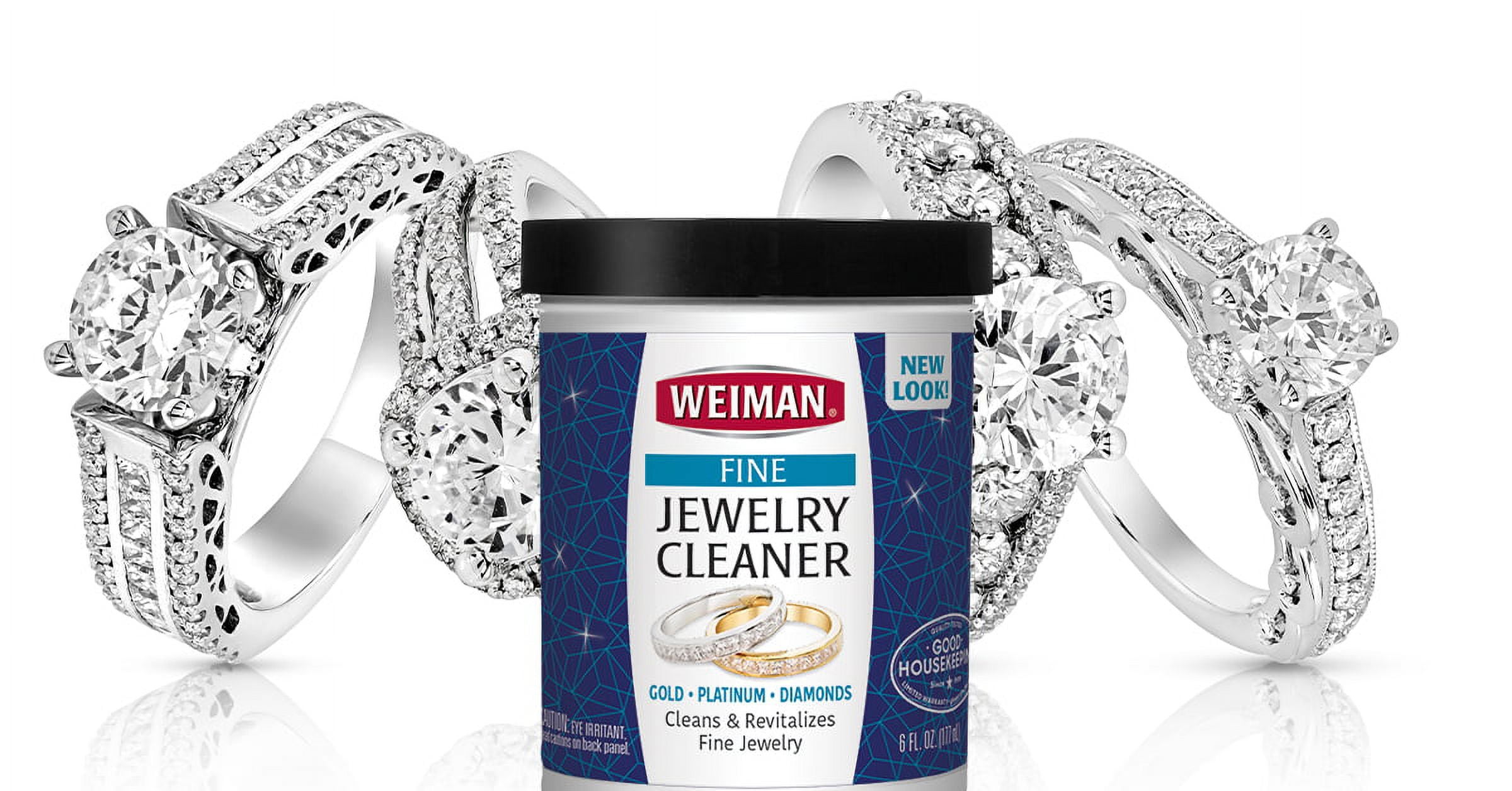 Weiman Fine Jewelry Cleaner Liquid with Cleaning Brush – Restores Shine &  Brilliance to Gold, Platinum, Precious Gemstones & Diamond Jewelry, 6 Oz