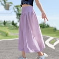 thumbnail image 2 of Tranfacy Girls 7-15 Years Fall Pants Solid Ice Silk Wide Leg Casual Straight Leg 9 Minute Pants Trousers, 2 of 5