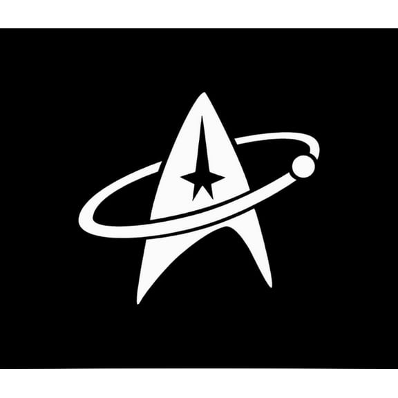 Star Trek Orbit Inspired Decal Sticker | 7-Inches By 6.1-Inches | White Vinyl