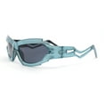 thumbnail image 3 of Trendy 90s Robotic Elaborate Mechanical Plastic Sport Sunglasses Blue - Black, 3 of 4