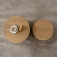thumbnail image 4 of Round Nesting Coffee Table Set of 2, 2 Pieces Rustic Wood Coffee End Table, 2-Piece Wooden 18.11" Circle Living Room Set for Living Room Apartment Small Space, No Assembly (Natural), 4 of 8