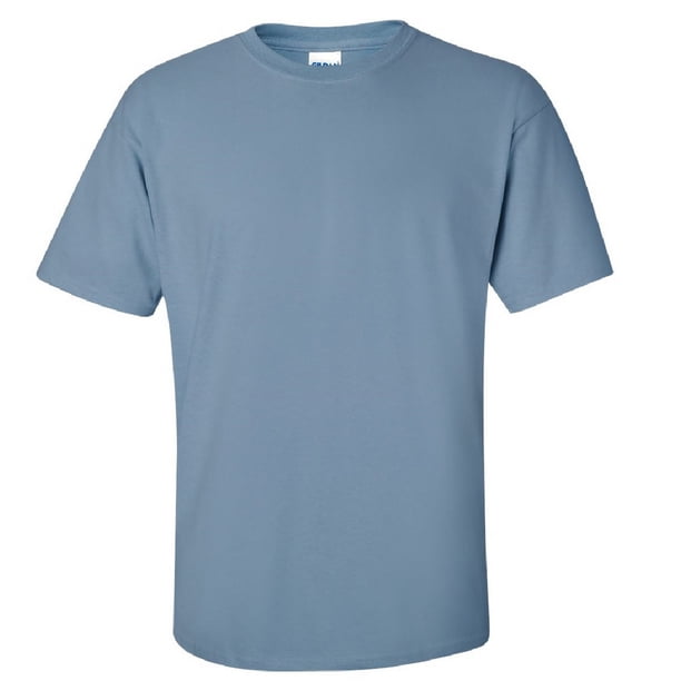 Gildan - Camiseta básica de manga corta Modelo Ultra Cotton para hombre caballero (Azul piedra)