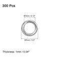 thumbnail image 2 of Unique Bargains 300Pcs Open Jump Rings, 5mm Stainless Steel O Rings, Split Rings Circle Clasp Connecting Rings, Silver, 2 of 7