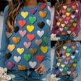 thumbnail image 4 of VALMASS Chandails en Molleton Col Rond pour Femmes Saint-Valentin Imprimé Floral Manches Longues Mode Décontractée Blouses Sans Capuche (TG, Rouge), 4 of 4