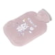 thumbnail image 2 of Bolsa de agua caliente portátil y bonita de PVC de 500 ml para estudiantes, acogedora compañera de noche en funda suave rosa o violeta, 2 of 8
