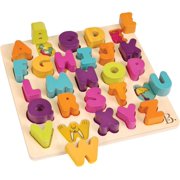 - Alpha B. Tical– Wooden Alphabet Puzzle – 26 Letter Pieces – Chunky Wooden Puzzle – Educational Toys for Toddlers, Kids – 18 Months +