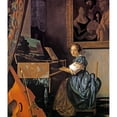 thumbnail image 3 of Vermeer, Johannes 15x17 Black Modern Framed Museum Art Print Titled - Lady Seated At A Virginal, 3 of 5