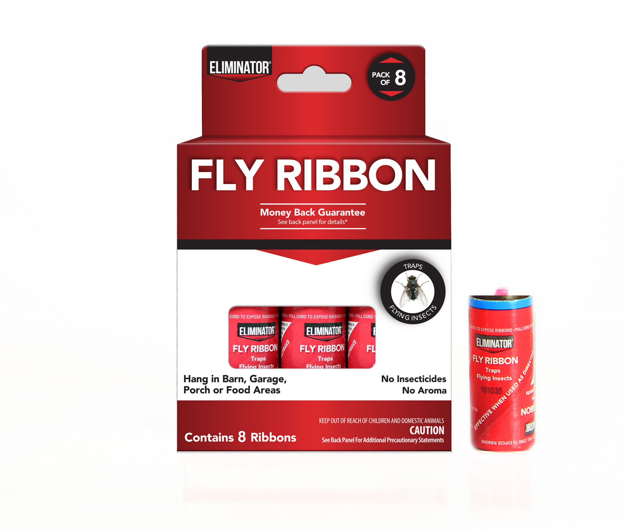 Eliminator Non-Toxic Fly Ribbon, Sticky Paper, Traps Flying Insects, Pack 