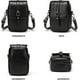 thumbnail image 3 of Bolso bandolera retro para teléfono móvil para mujer (negro), bolso bandolera pequeño, bolso de hombro, cartera, 2 bolsillos principales, 3 of 5