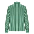 thumbnail image 6 of Lenpel Button down Shirts for Women Long Sleeve Collared Striped Business Casual Tops Trendy Work Blouses Loose Dress Shirts(Green,XX-Large), 6 of 7