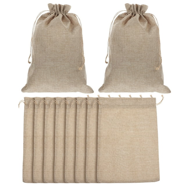 10Pcs Drawstring Gift Bags Burlap Bags Portable Gift Bags Multi-use Packing Bags Convenient Bags