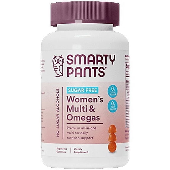 SmartyPants Women's Zero Sugar Multi & Omega-3 Gummies, Improved Formula, 90 Ct