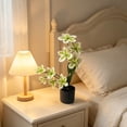 thumbnail image 4 of Artificial Potted Plants Faux Floral Arrangement In White Pot Decorative Fake Desk Plants For Home Office Centerpiece Model Green, 4 of 7