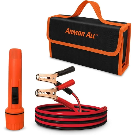 Armor All 3-Piece Roadside Emergency Kit with Battery Cable, Flashlight and Storage Bag, 1.85lb