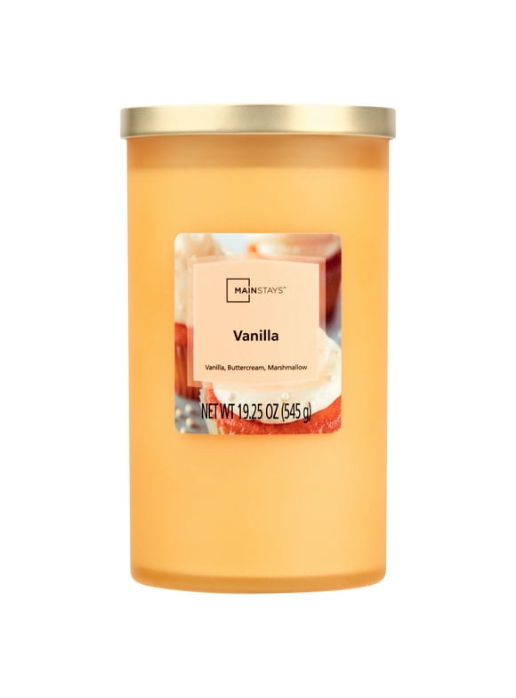 Mainstays Vanilla Scented Frosted Glass Single-Wick Candle, 19 oz