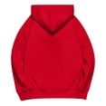 thumbnail image 3 of Pullover Hoodie with Adjustable Drawstring Hood and Front ESSENTIALS Lettering Print Casual Loose Fit Design Red M, 3 of 8
